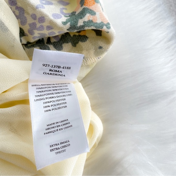 Rails Roma Gardenia Mini Dress Multi Floral Puff Sleeves V-neckline Multi XS - Picture 11 of 15